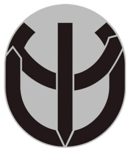 The distinctive unit insignia for the 5th Psychological Operations (PSYOP) Group was first approved for the 5th PSYOPS Battalion on 31 January 1967. The two curved arrows represent enemy propaganda, distorting the truth, aimed at friendly forces; the straight arrow represents truth piercing enemy propaganda. (Institute of Heraldry) 