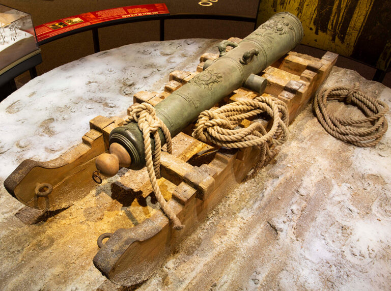 A Photograph of the 6-Pounder Gun Tube in the National Museum of the United States Army.